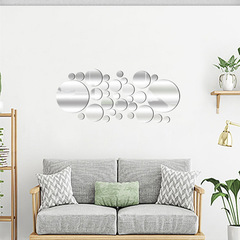 藝術韓國 電視牆貼 家居飾品 時尚立體可移出除 鏡面牆貼鏡面圓圈