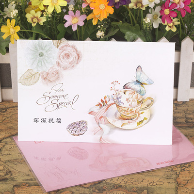 HK-K62 festival currency Blessing Greeting cards Deep Blessing Company company staff Birthday Wishes Large Greeting cards