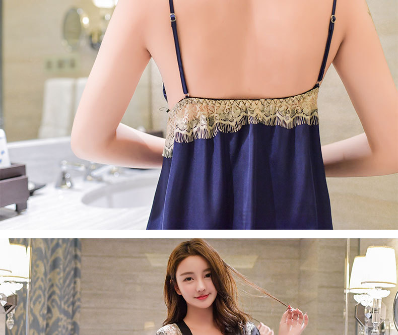 three-piece color matching lace shorts camisole nightgown  NSMR12740