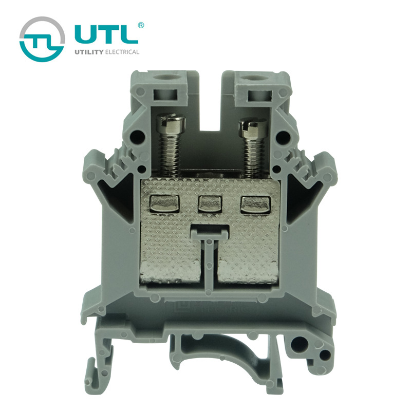 JUT1-16尤提乐螺钉接线端子 16平方线径范围  一进一出卡导轨条