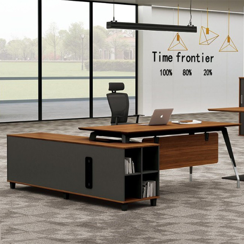 Fashion Plate Office Desk Boss Minimalist Executive Computer Steel Table Frame Work Table Dongguan Office Furniture