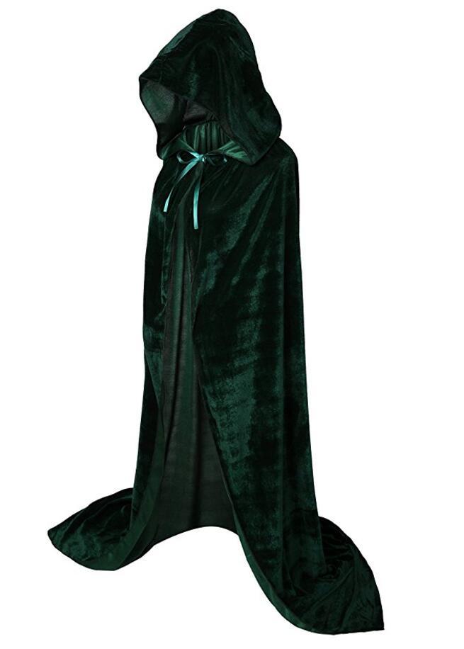 Umhang Cape Halloween Karneval Vampir Kostüm Mit Kapuze Weicher Mantel Unisex - Picture 14 of 17