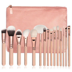 Heat 8-Piece 15-Piece Makeup Brush Set Black Rose Gold Makeup Brush Set with Pouch Makeup Tools