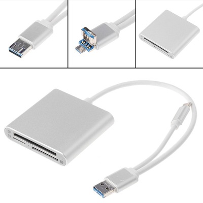 USB 3.0读卡器+TYPE C+MICRO USB三合一CF/SD/TF CARD READER