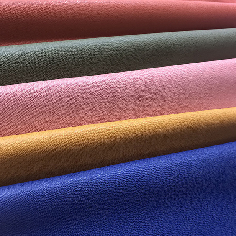 厂家直供拉毛十字纹多颜色可选仿棉绒底pu面处理环保材料皮革批发