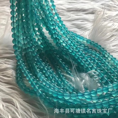 批发天河石三圈佛珠手链 百搭DIY项链吊坠高冰透体无杂裂