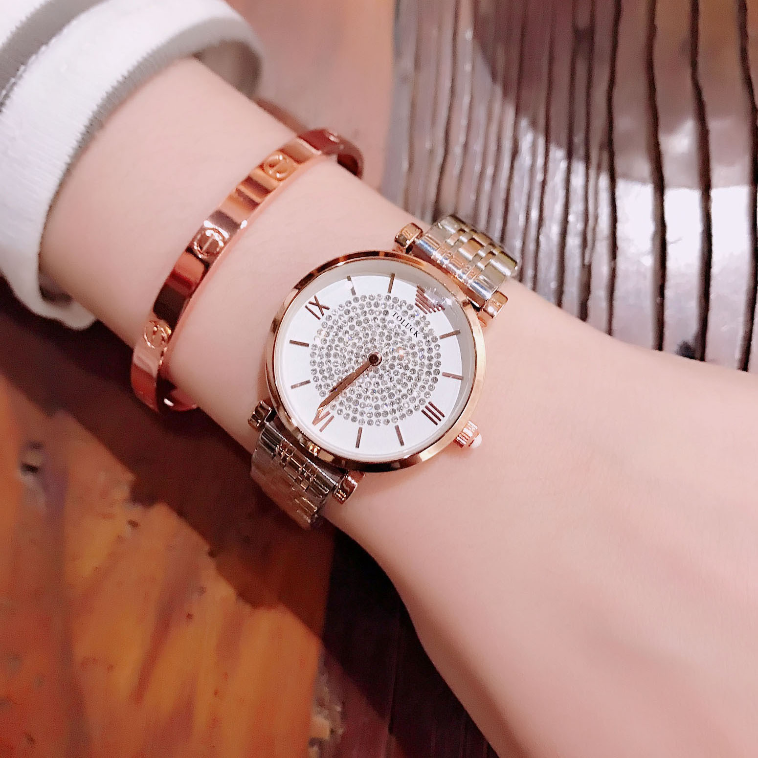 正品女士手表2018新款韩版时尚潮流防水石英表满天星款镶钻手表女|ms