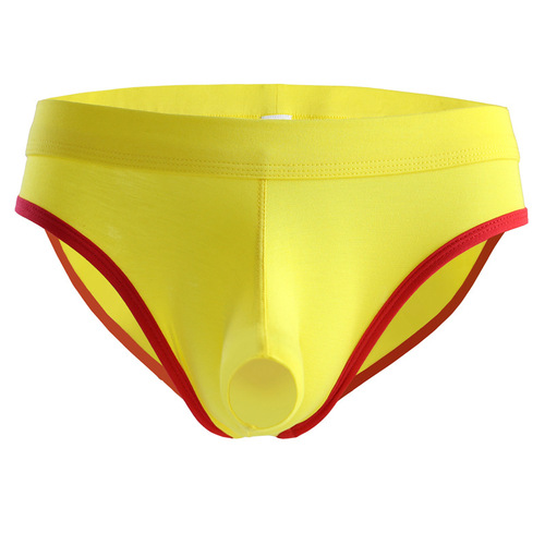 Longjiang's new men's sexy sexy briefs Modal breathable gun egg separated opening airplane pants underwear