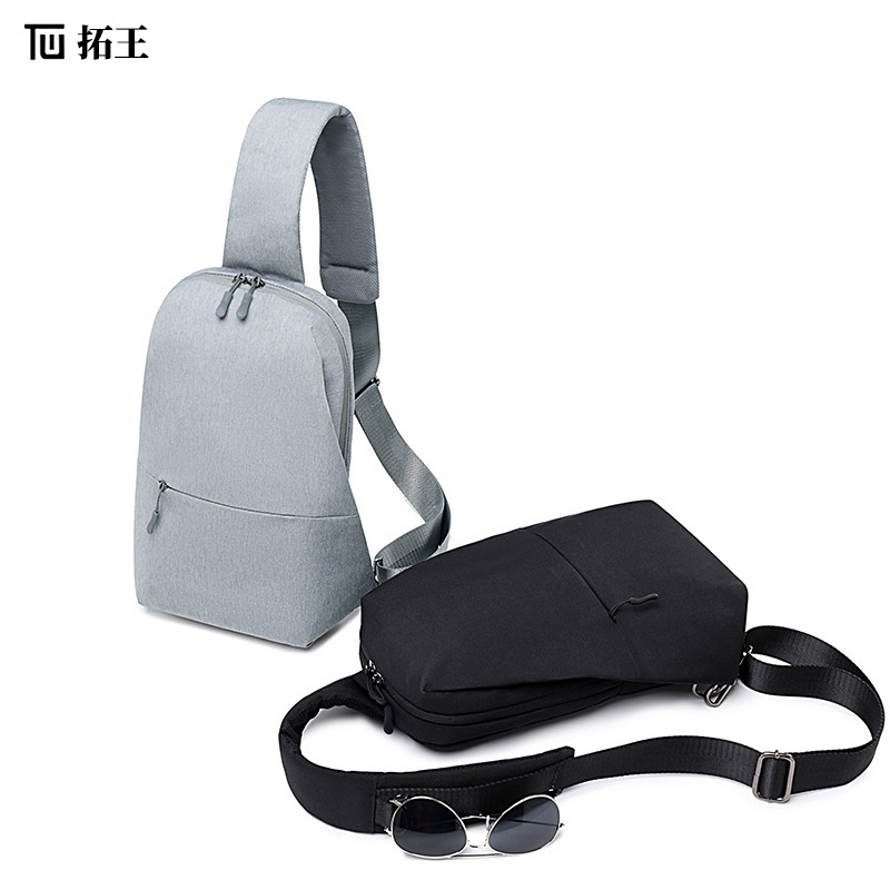 拓王新款简约胸包男士休闲单肩包斜挎包时尚运动腰包男包一件代发|ms