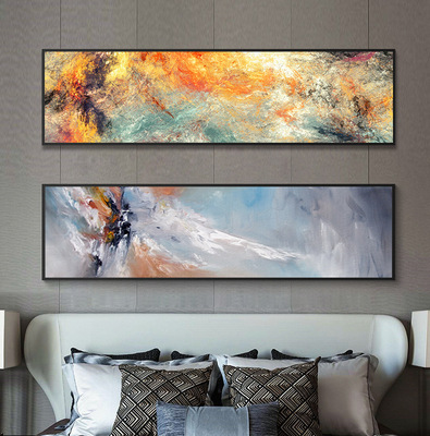 厂家直销现代简约宾馆酒店装饰画卧室床头挂画样板房抽象艺术壁画