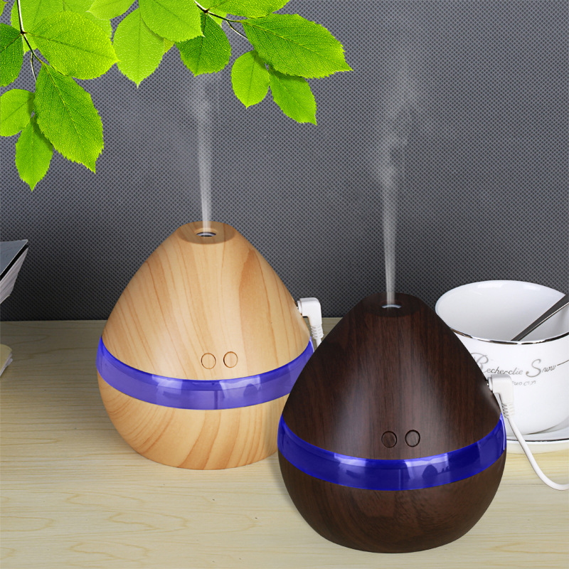 Factory direct creative USB wood grain humidifier aroma diffuser wood grain car double button with night light