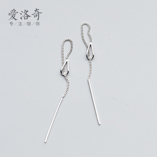 S925 línea de orejas de plata de moda coreana simple línea de orejas personalidad pendientes de orejas largos pendientes de moda joyas de orejas E8697 image 1