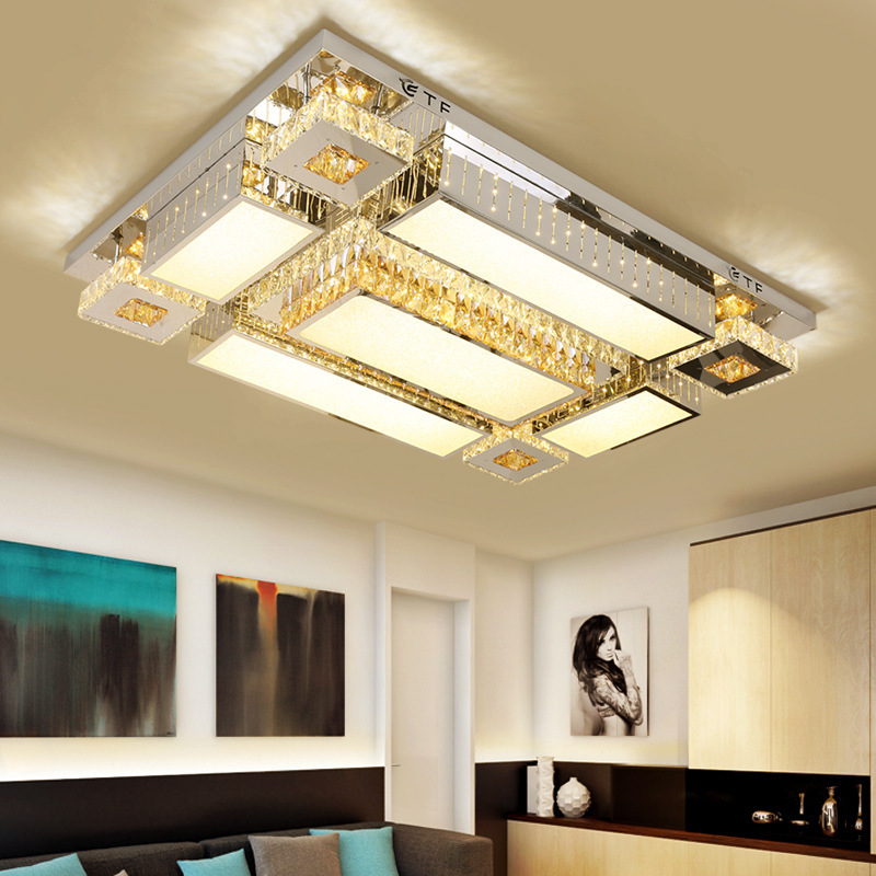 rectangle Living room lights Modern simplicity led crystal Ceiling lamps and lanterns originality atmosphere hall Room Home Furnishing Lighting