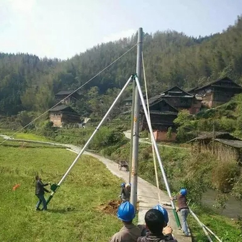 立杆扒杆机 带人力绞磨铝合金管式抱杆 120mm三脚三角抱杆-阿里巴巴