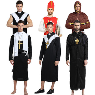 万圣节神父牧师服装 耶稣服装 男传教士牧师服 玛利亚传教士服装-阿里巴巴