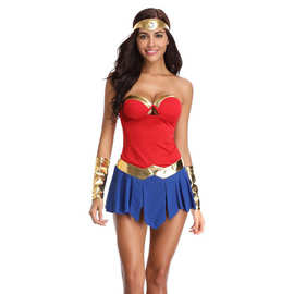 万圣节服装性感女战士超人服神奇女侠服装 短款夜店cosplay舞台装
