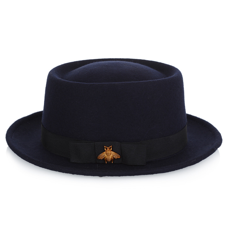 Sombrero de otoño e invierno lana pura Jazz sombrero moda abeja accesorios tradicional artesanía fieltro sombrero fábrica al por mayor