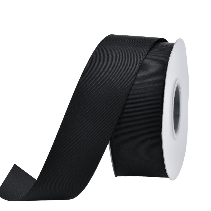 Xiamen Yao Ming cinta de la fábrica de color puro cinta costilla de poliéster color blanco y negro 75mm 100 yardas/rollo