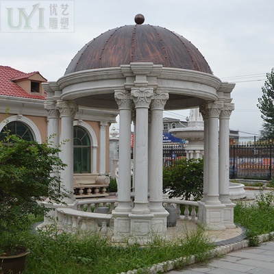 湖南白欧式大理石石雕凉亭  工厂现货直销天然石材景观凉亭