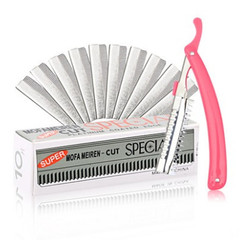 Factory Wholesale Reusable Folding Razor for Eyebrow Shaving, Comes with 10-Piece Replacement Blades, Eyebrow Razor Stand