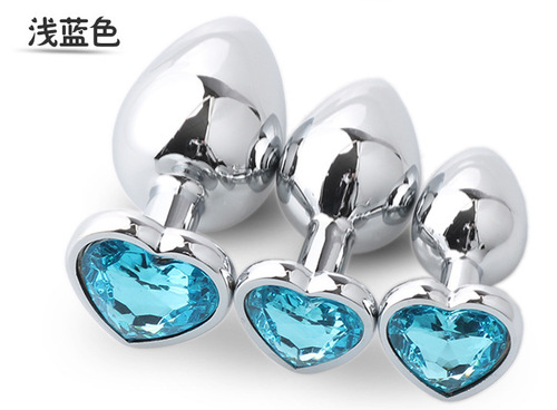 Sex toys metal heart-shaped anal plug set, back yard SM anus expansion plug, masturbation toy, sex supplies for men and women