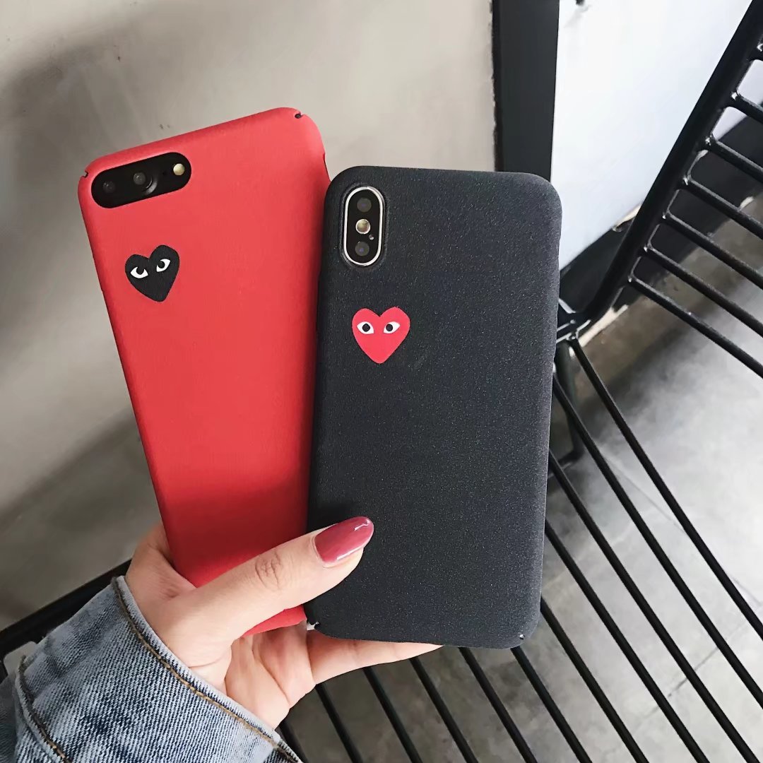 TIDE Brand Cdg Play Phone Case Black And Red Love IPhoneX Mobile Phone