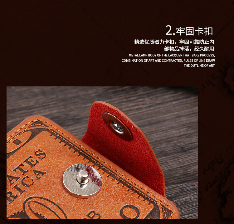 New Pressure Change Short Retro Magnetic Buckle Dollar Pattern Men's Wallet Wholesale display picture 14