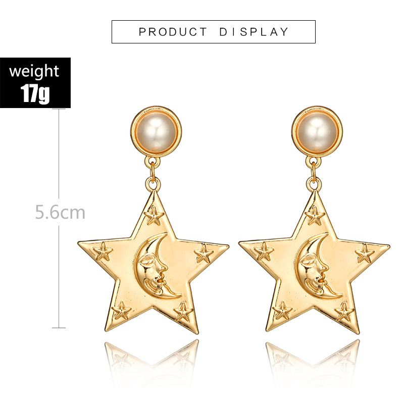 Fashion Pearl Five-pointed Star Branch Snowflake Tassel Earrings display picture 1