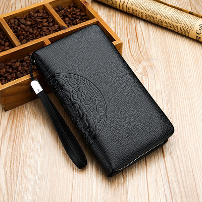 錢包男長款拉鏈手包男士夾包休閑手拿包潮商務手抓包青年多卡位