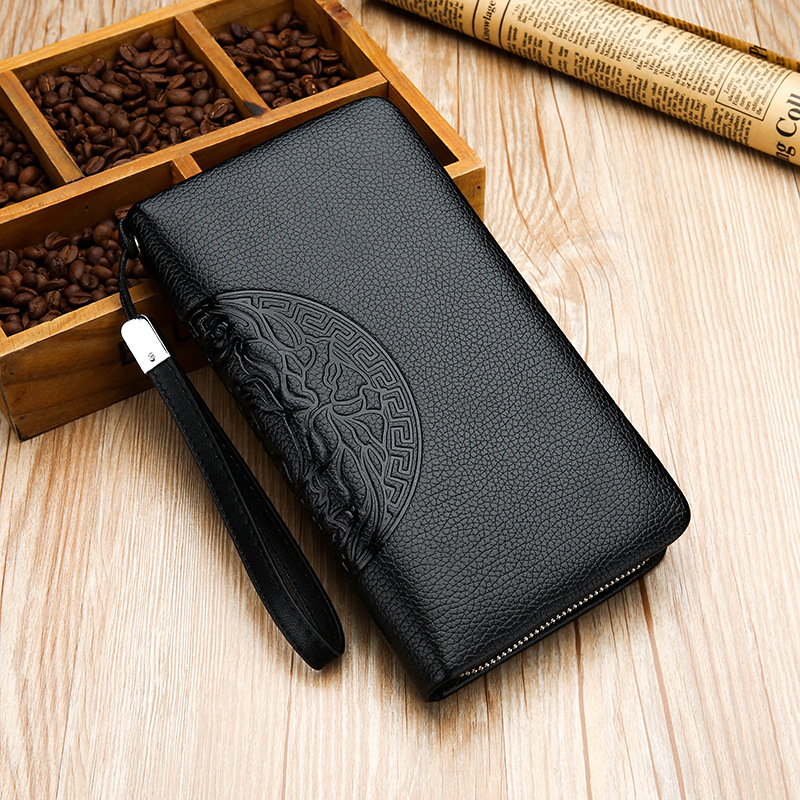 錢包男長款拉鏈手包男士夾包休閑手拿包潮商務手抓包青年多卡位