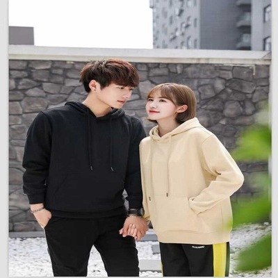 秋冬新款全棉男女同款连帽长袖卫衣  时尚舒适休闲情侣款卫衣批发