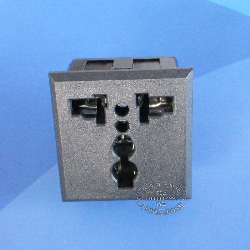 电源逆变器13A250V多功能插座 3孔全铜卡式多用途AC插座LH-08