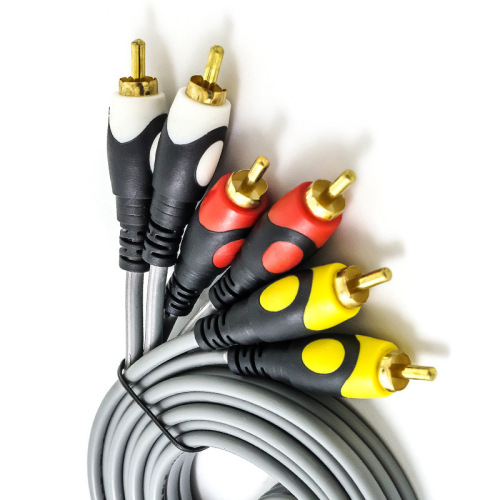 Factory direct supply 1.5 meters three pairs of three audio cables two-color mold OD13.5 3-core all-copper wire