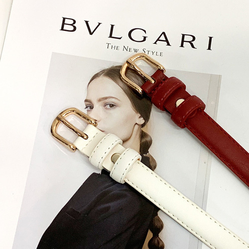 Women's Thin Belt New Korean Version Versatile Women's Thin Belt Pin Buckle PU Leather Belt Decorative Trouser Belt Factory Direct Sales
