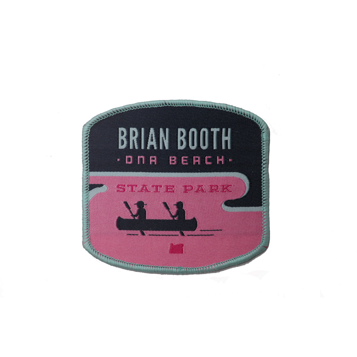 潮款DIY布贴织唛 BRIAN BOOTH 粉色弧形织唛