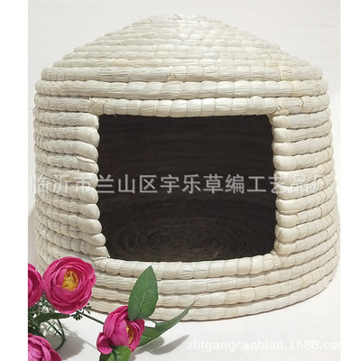 鸽子窝猫窝狗窝兔子窝鸡窝玉米皮草窝宠物四季通用窝草屋猫窝冬季