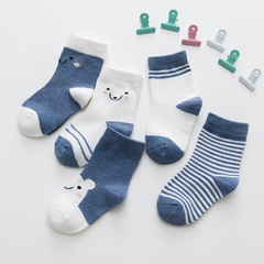 New Products Children's Socks Autumn and Winter Cartoon Cute Bear Striped Cotton Baby Socks Breathable Cotton Socks Children's Socks Wholesale