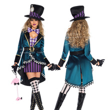 1新款万圣节服装 成人女爱丽丝疯狂的帽子扮演cosplay舞台演出服