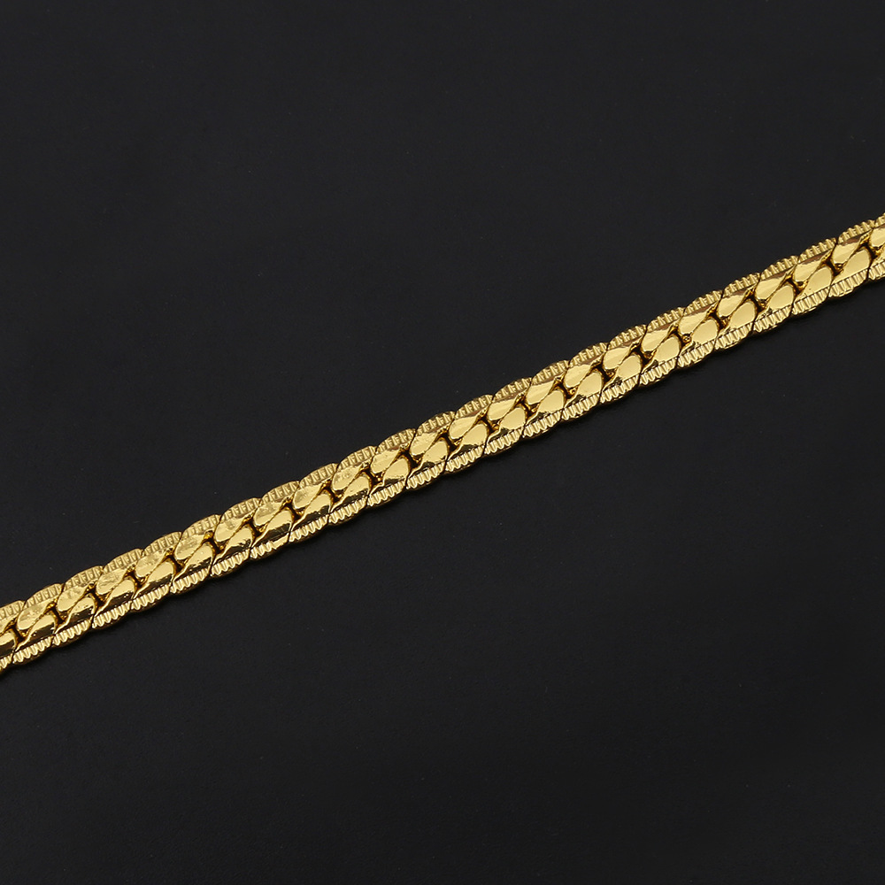 Acessórios: colar de ouro lateral completo de 5mm, capacete de colar de liga amarela reta_voghion.com