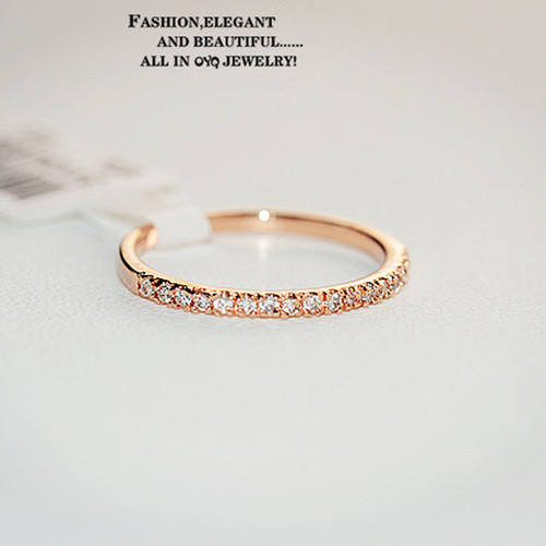 Japanese S925 sterling silver rose gold plated platinum fine diamond handmade simple fashion female ring best friend student tail ring
