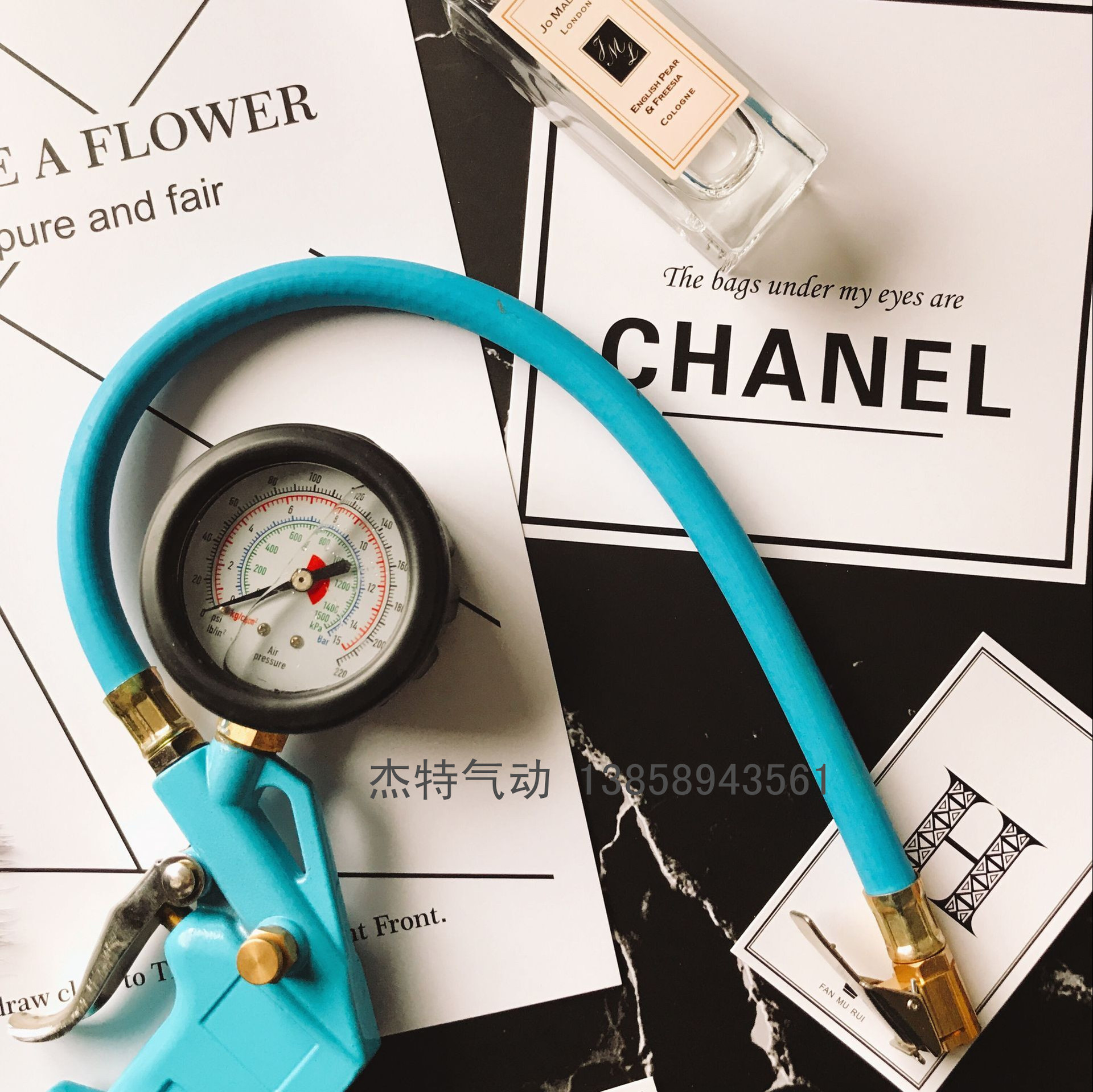 JIECTE高精度胎压枪汽车轮胎气压检测枪放气充气枪多功能胎压表