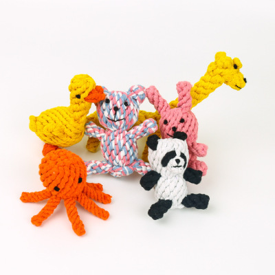 廠家直銷 寵物玩具耐咬棉繩狗狗玩具鴨子兔子小熊寵物用品批發