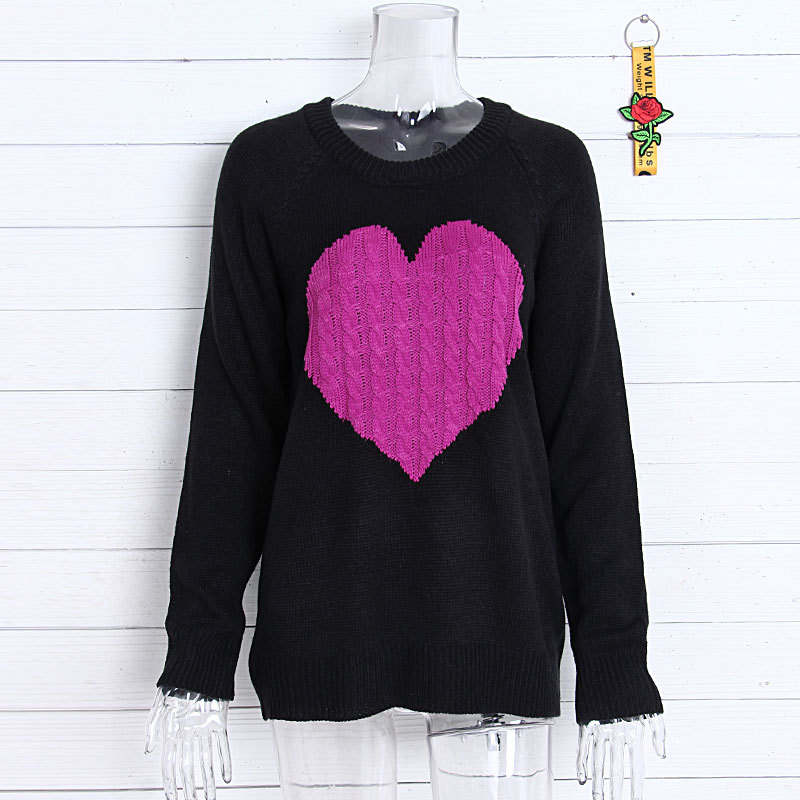Women's Sweater Long Sleeve Sweaters & Cardigans Elegant Heart Shape display picture 5