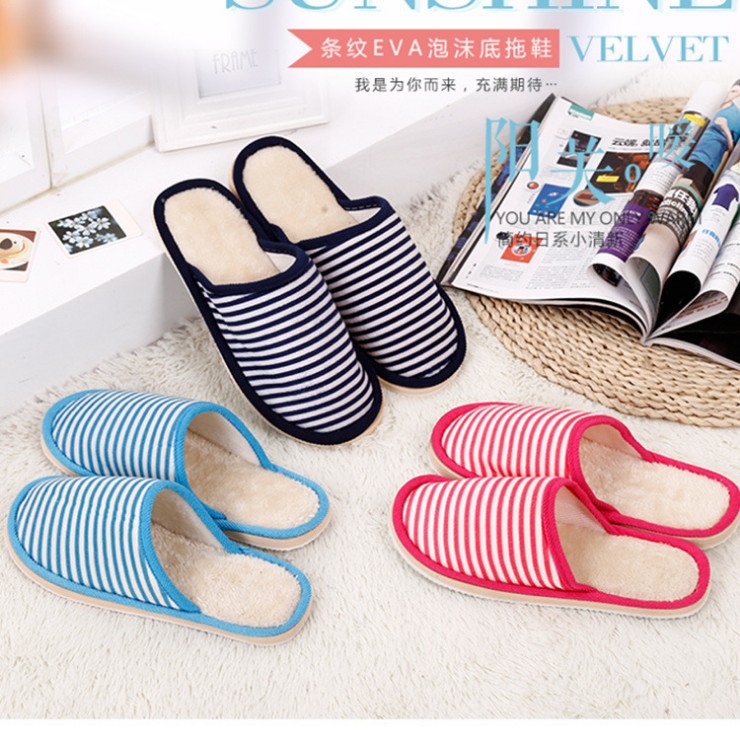 spring and autumn Japanese Home Furnishing silent Cotton slippers lady indoor soft sole Wood floor non-slip Cloth slipper