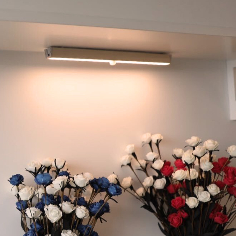 源头工厂20led人体感应灯磁吸免布线usb充电人体感应橱柜衣柜灯