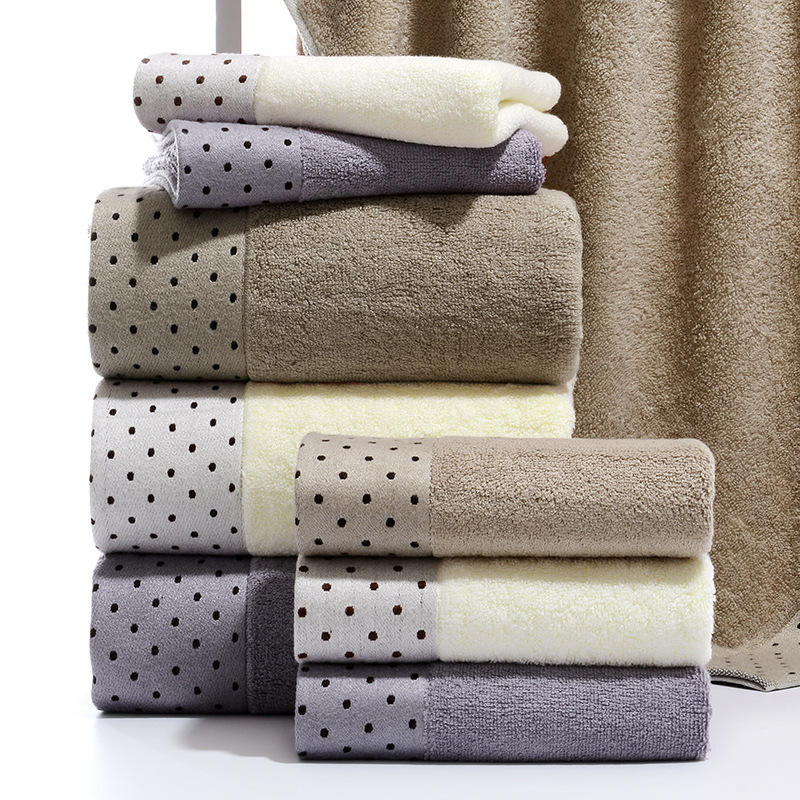 Adult Wash Towel, Bath Towel, Bamboo Pulp, Bamboo Fiber, Polka Dot Towel, Household Soft Face Towel Gift Box Set