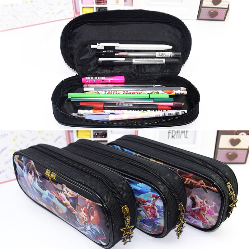 卡通动漫萌娃男笔袋王者荣yiao大容量高级pu文具袋开学季学生文具