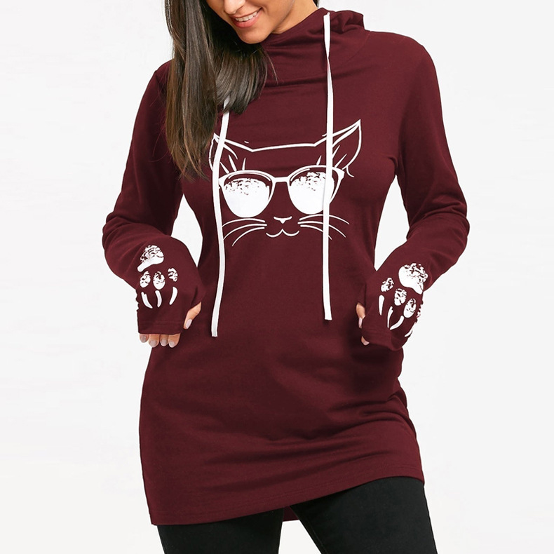 long-sleeved printed hoodie NSZH28710