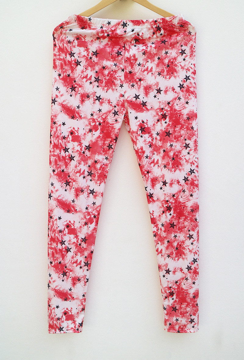Womens Casual Star Pattern Leggings Slim Fit Comfortable Fabric Versatile Style Ideal for Everyday Wear Wholesale