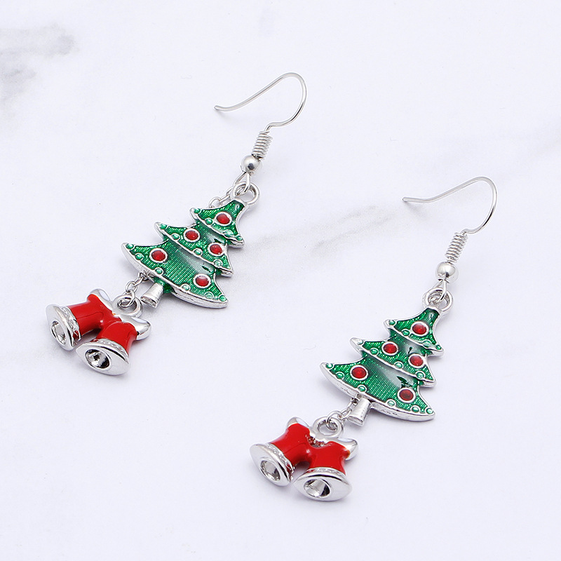 Christmas Elk Christmas Tree Cartoon Bell Santa Claus Earrings Wholesale Nihaojewelry display picture 5